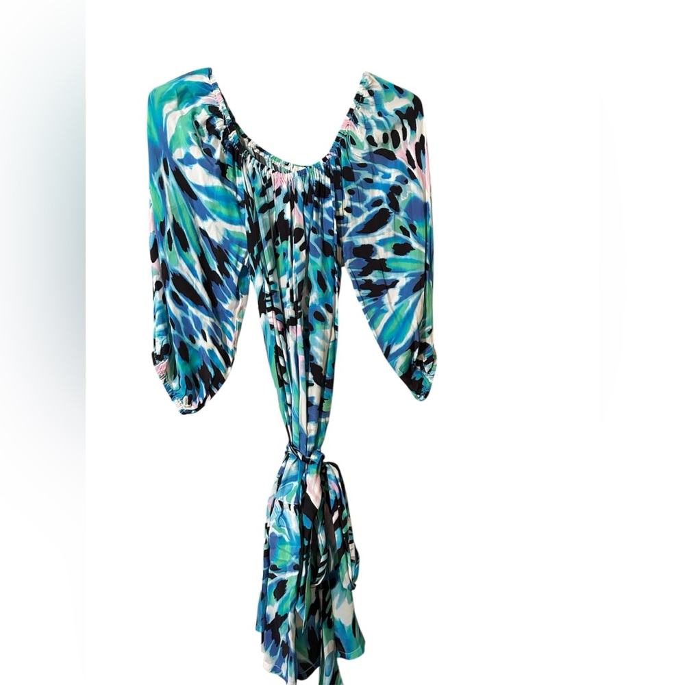 Tommy Bahama Blue and Green Mini Dress